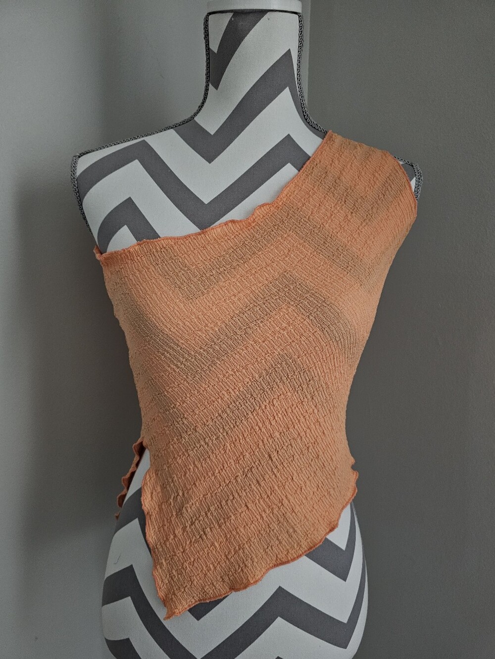 Women’s One-Shoulder Peach Top